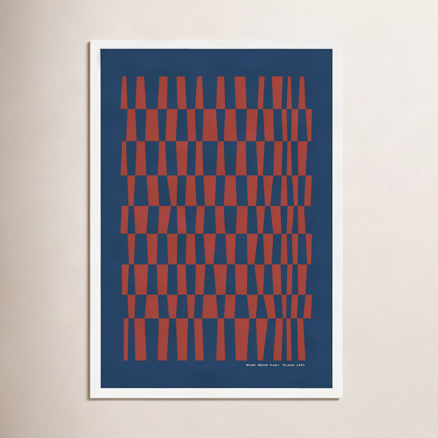Vibrant Intersections 6 Print, White Framed, 38" H x 26.5" W
