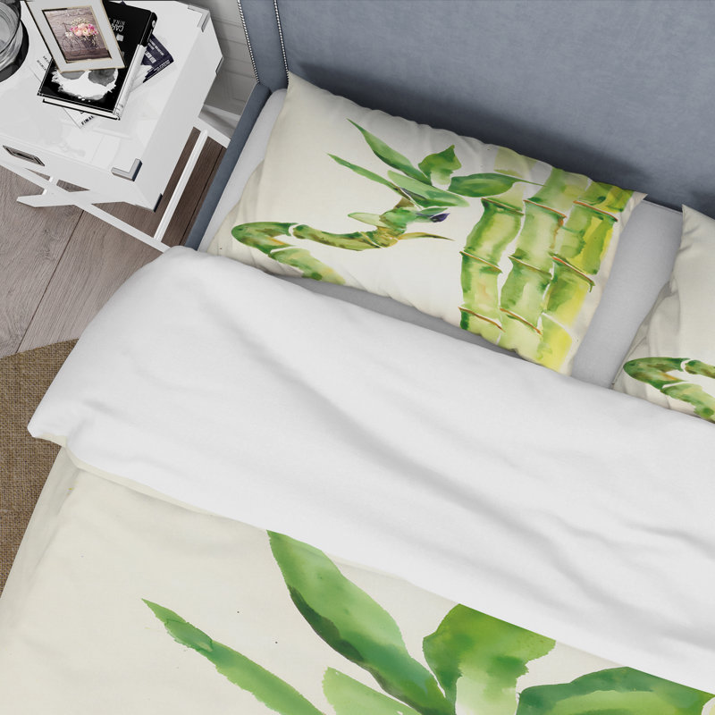 Ensemble de housse de couette Tropical Bamboo Branches In The Forest VI - Microfibre de polyester