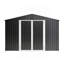 Remise de rangement extérieure 10 pi x 12 pi, rangement pour outils en métal avec portes verrouillables et structure à cadre, grande remise en métal pour la cour arrière, pelouse de patio, noir
