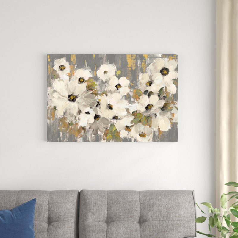 Blanc et vert Bloom, H 36 po x l 24 po x P 1,25 po
