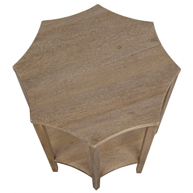 Ariana Solid Wood End Table, Washed Walnut