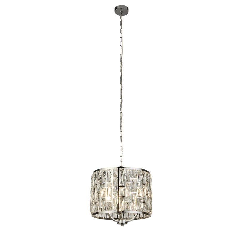 Magana 5 - Light Drum Chandelier, 3, 38cm W, Silver