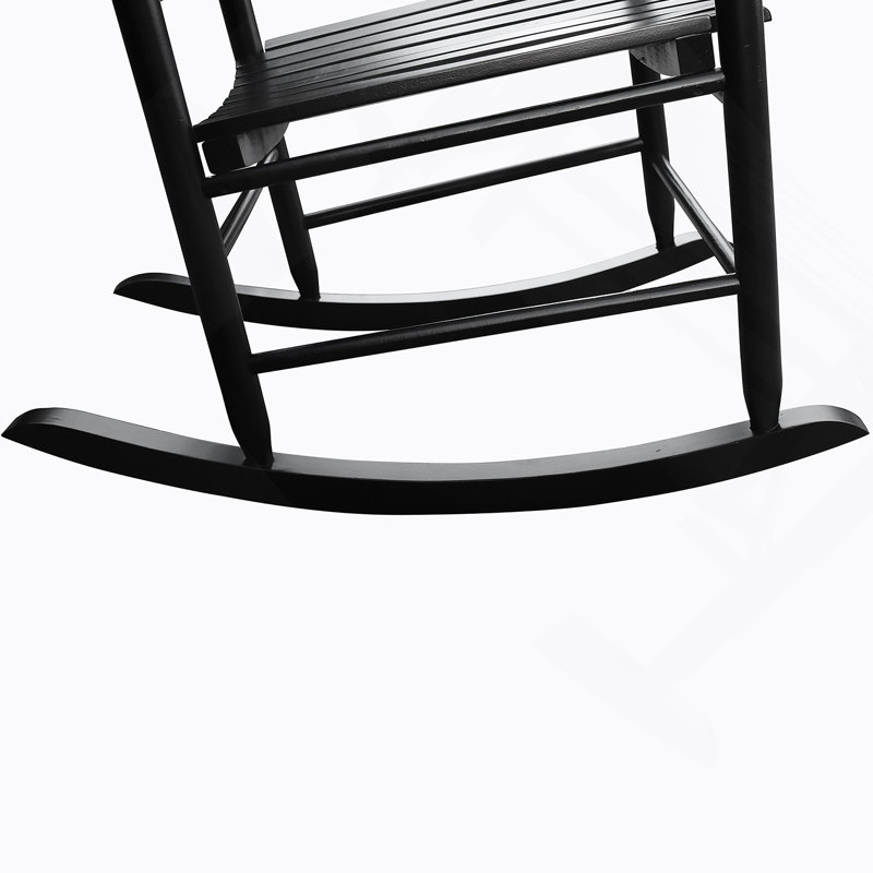 Chaise berçante en bois, Noir