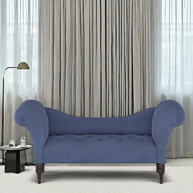 Chaise longue classique classique élégante, Cyan