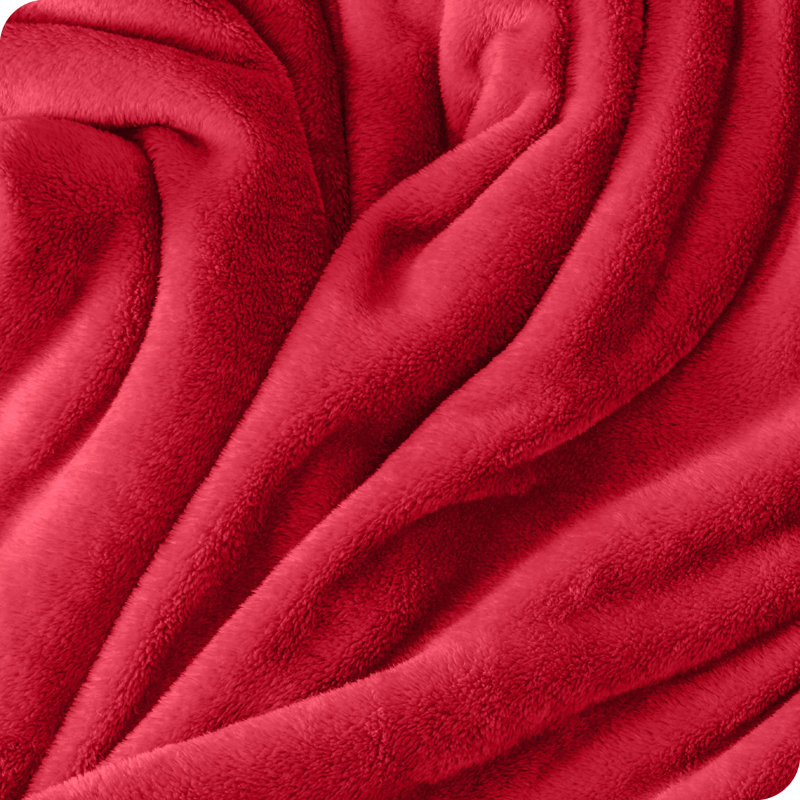 Luxurious King-Sized Red Microplush Fleece Throw Blanket