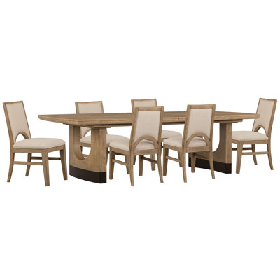 Table de salle à manger extensible à tréteaux avec 6 chaises d'appoint