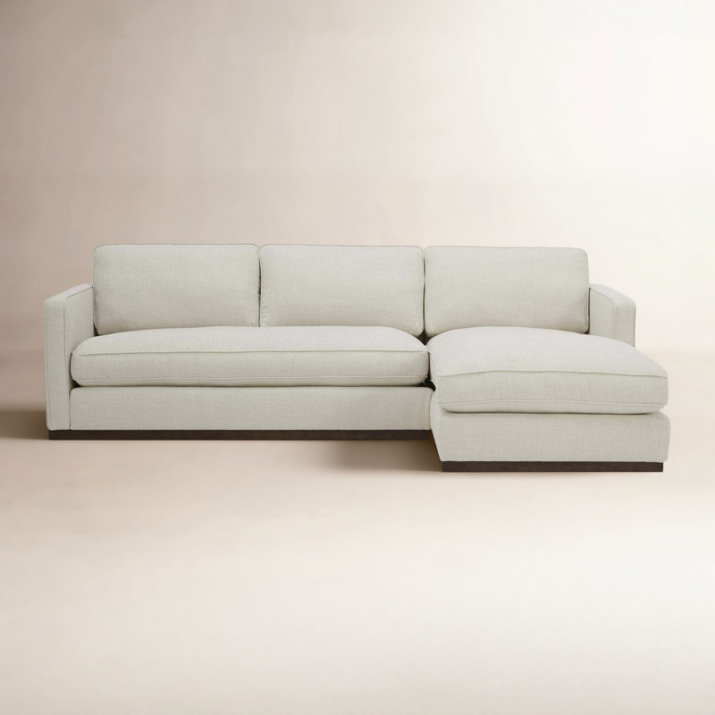 Bobbi 2 - Piece Upholstered Sectional, Right Hand Facing, Effie Linen Performance Weave