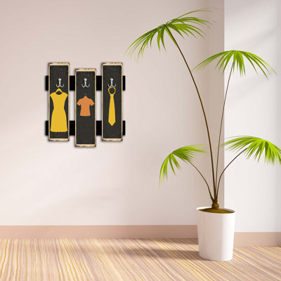 Portemanteaux mural noir / jaune / orange Bacchus