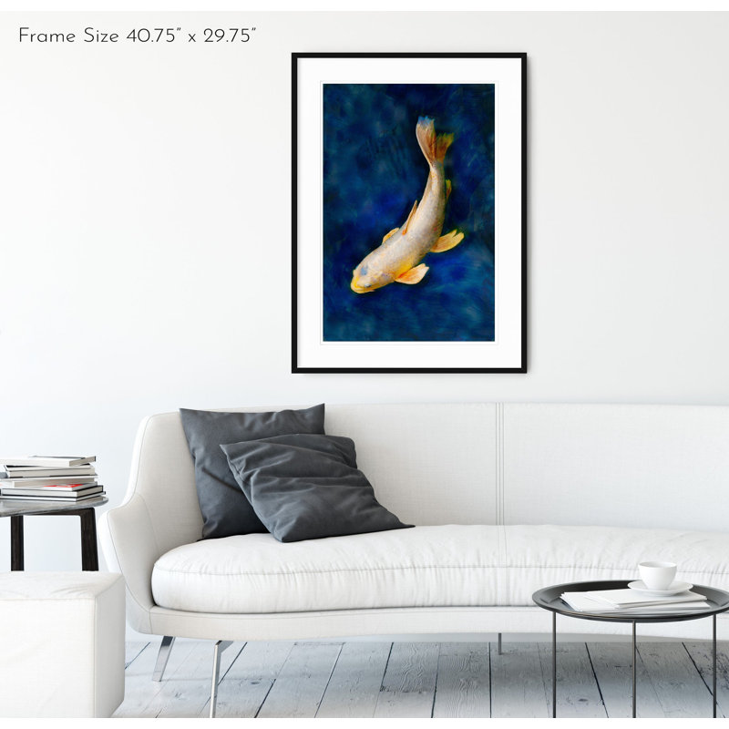 Papillon Koi - Photographie avec cadre photo sur papier, H 40 po x l 28,5 po, Cadre noir