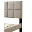Lit simple avec chargement - Tête de lit carrée en tissu gris