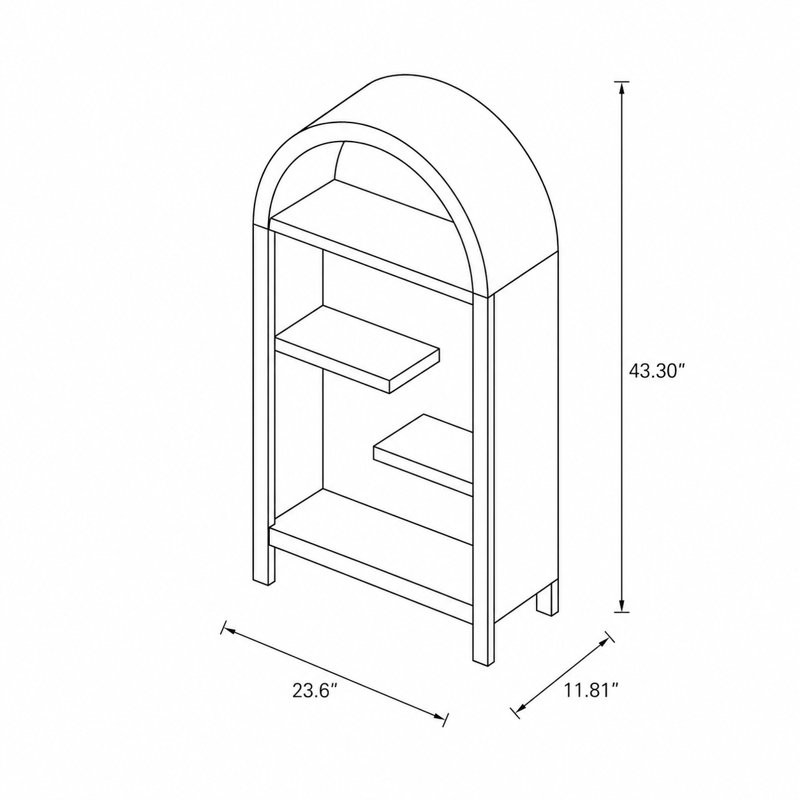 Support de présentation ouvert et autoportant à 4 niveaux avec rangement vertical et polyvalent, Bois naturel / noyer