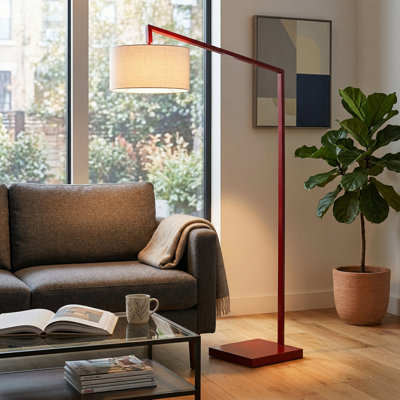 Stretch 75" Linen Floor Lamp