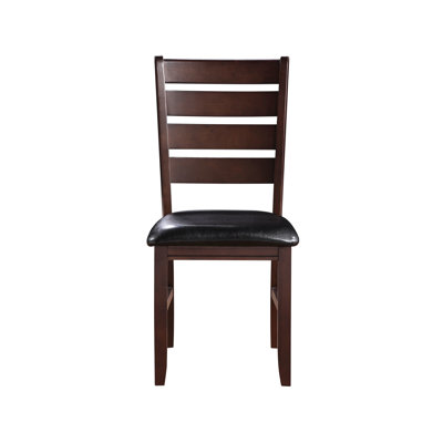 Urbana Black Synthetic Leather & Cherry Finish Side Chair (Set Of 2)