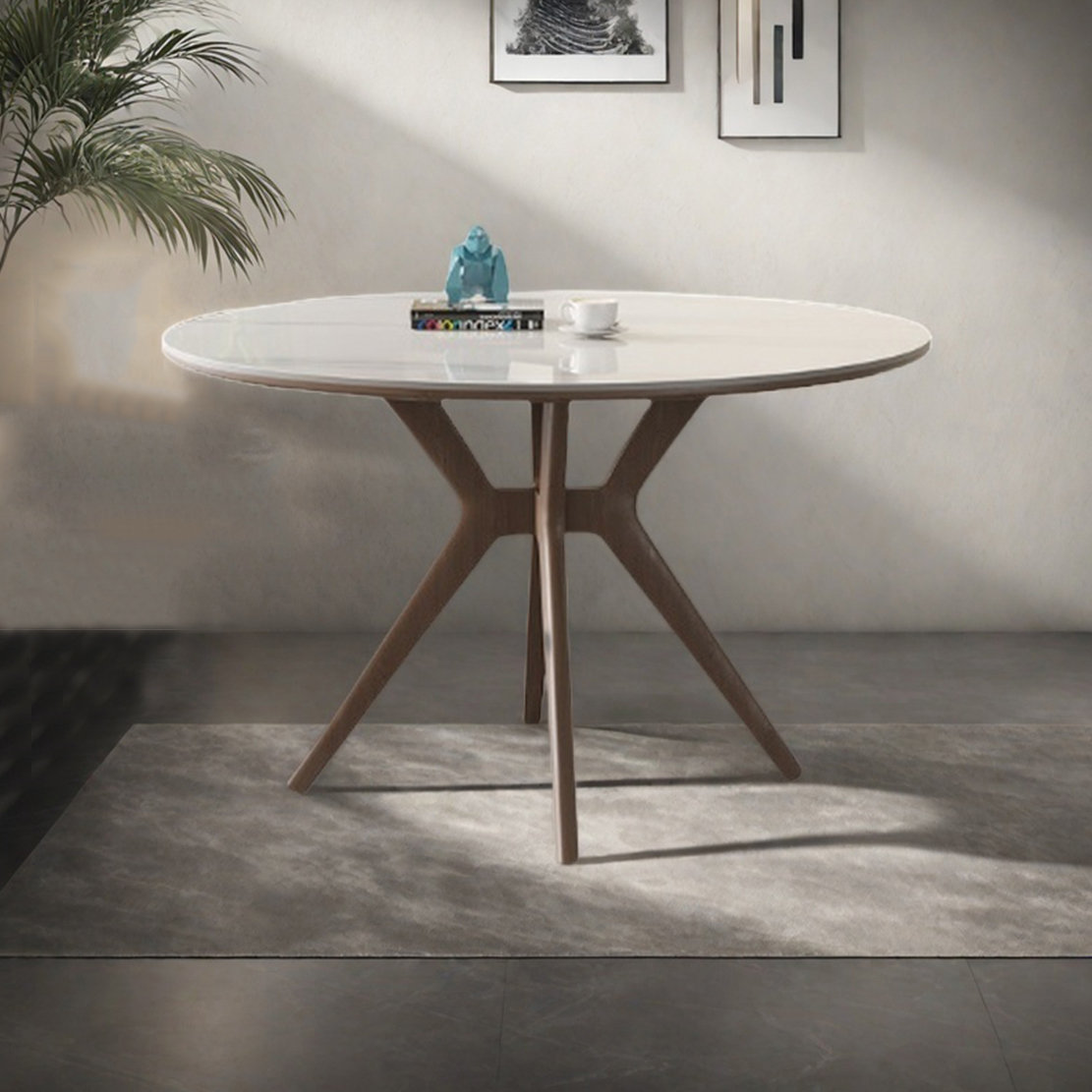 Sleek Surface Designs Cream Style Round Dining Table | Wayfair