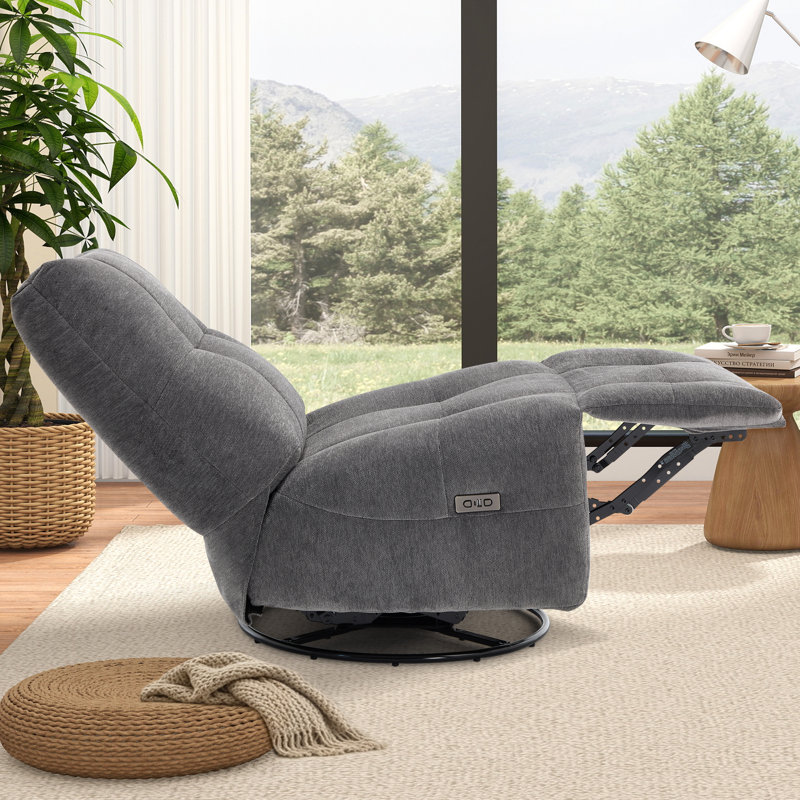 Fauteuil inclinable électrique pivotant l 32,3 po Hovnatan, Gray Polyester Blend