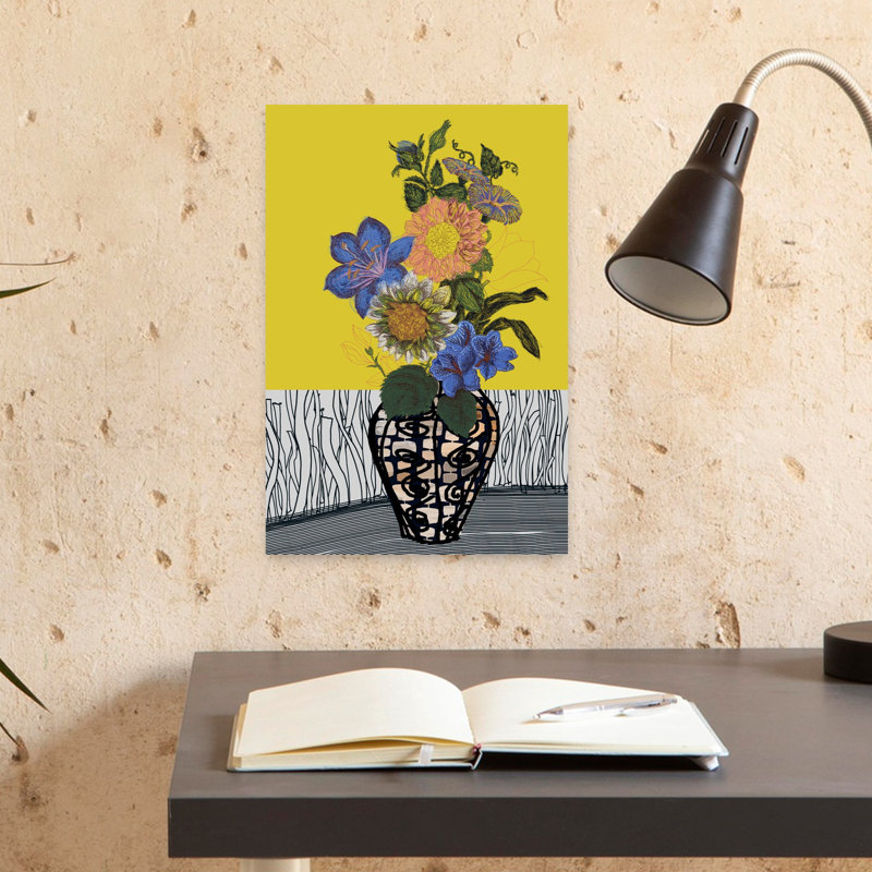 Art mural contemporain abstrait fantaisiste, H 18 po x l 12 po