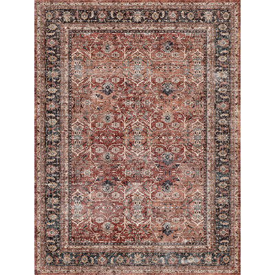 Zephyr Red Easy to Clean Vinyl Rug