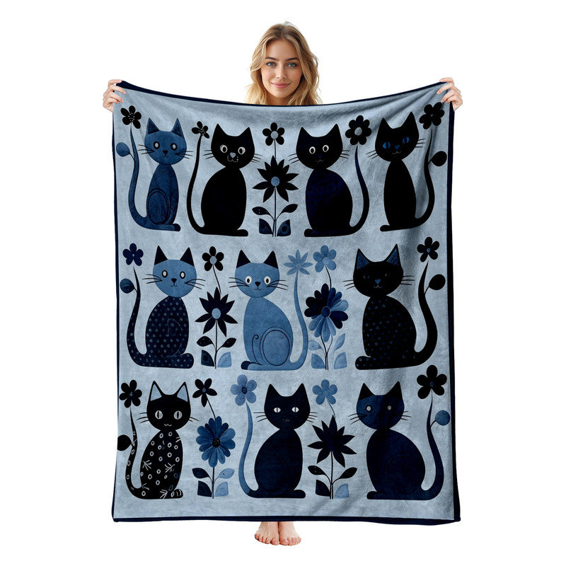 Couverture simple en flanelle JYK, en microfibre moelleuse, douce et respirante, 60 po x 80 po, bleu noir, L 60 po x l 80 po