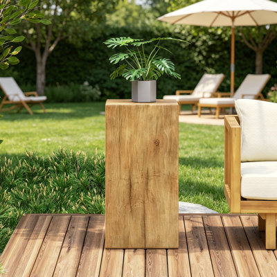 Wood-Look Square-Column MGO End Table