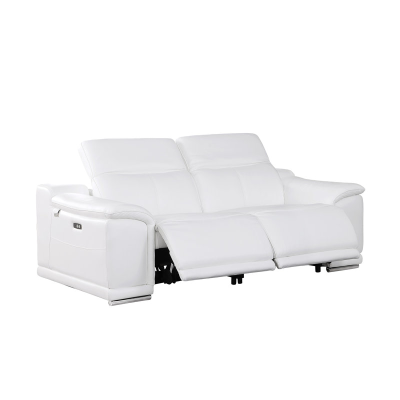 Causeuse en cuir Divanitalia, Blanc