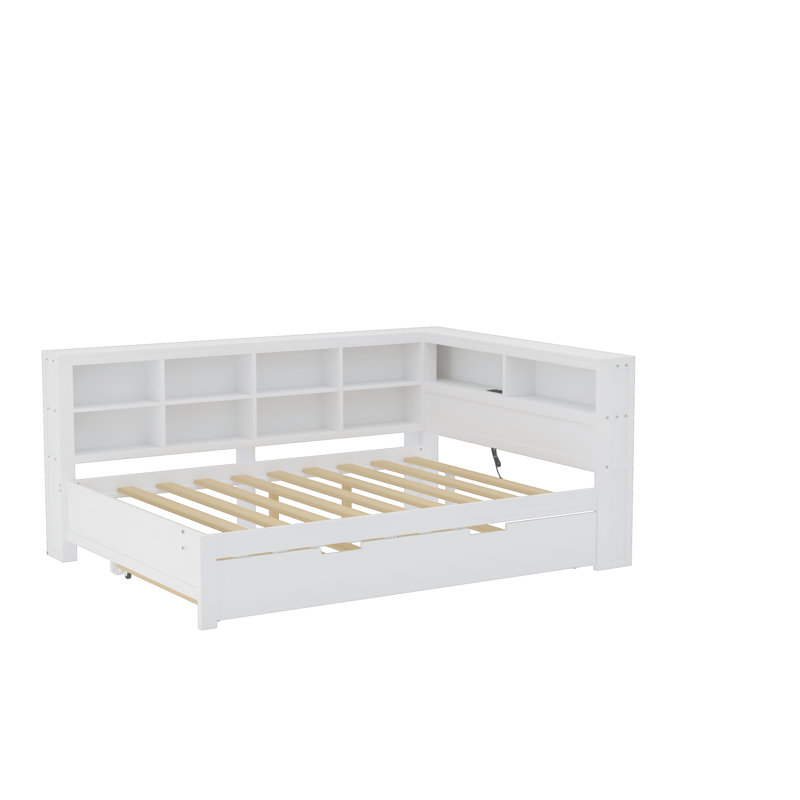 Castaneda Upholstered Daybed with Trundle, White