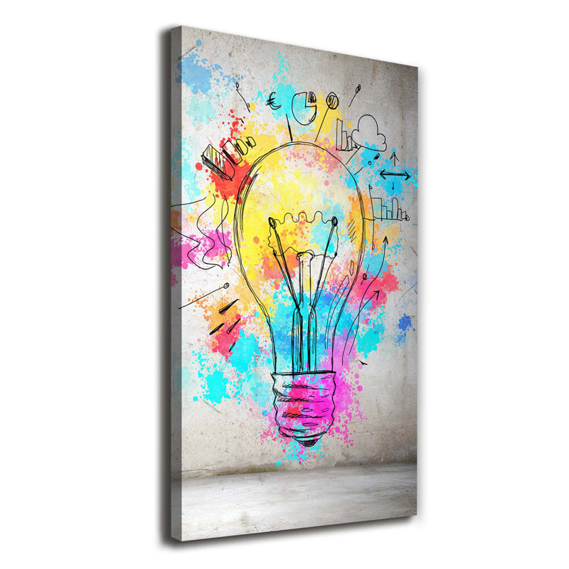 Colourful Light Bulb - Wrapped Canvas Print