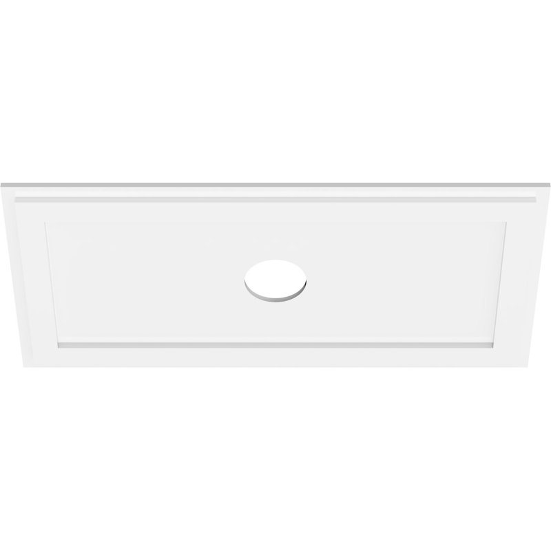 34"W x 17"H x 4"ID x 11 3/4"C x 1"P Rectangle Architectural Grade PVC Contemporary Ceiling Medallion, 17" H x 34" W x 1" D