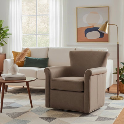 Fauteuil d'appoint pivotant en cuir Madaket Vegan