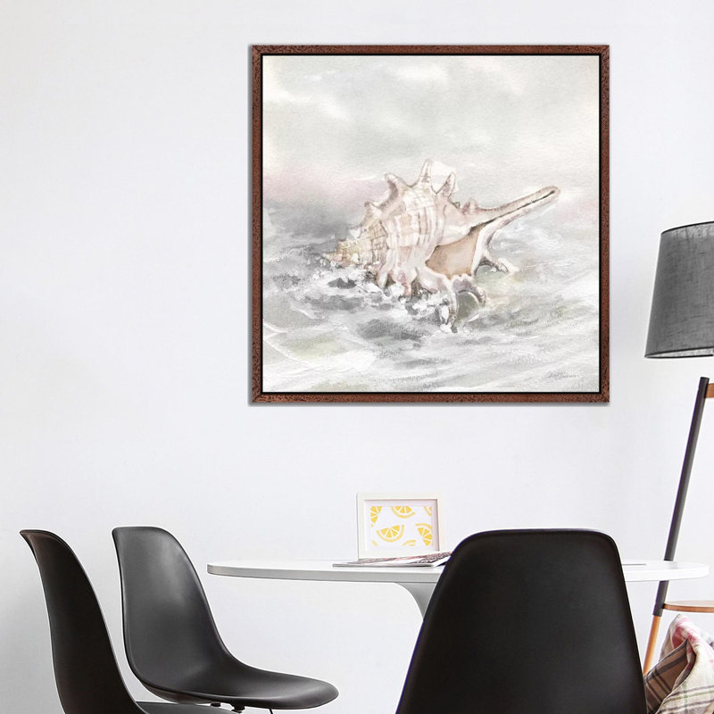 Washed Ashore I by Carol Robinson - Painting on Canvas, 93.98 cm H x 93.98 cm W, Classic Brown Wood Framed Canvas