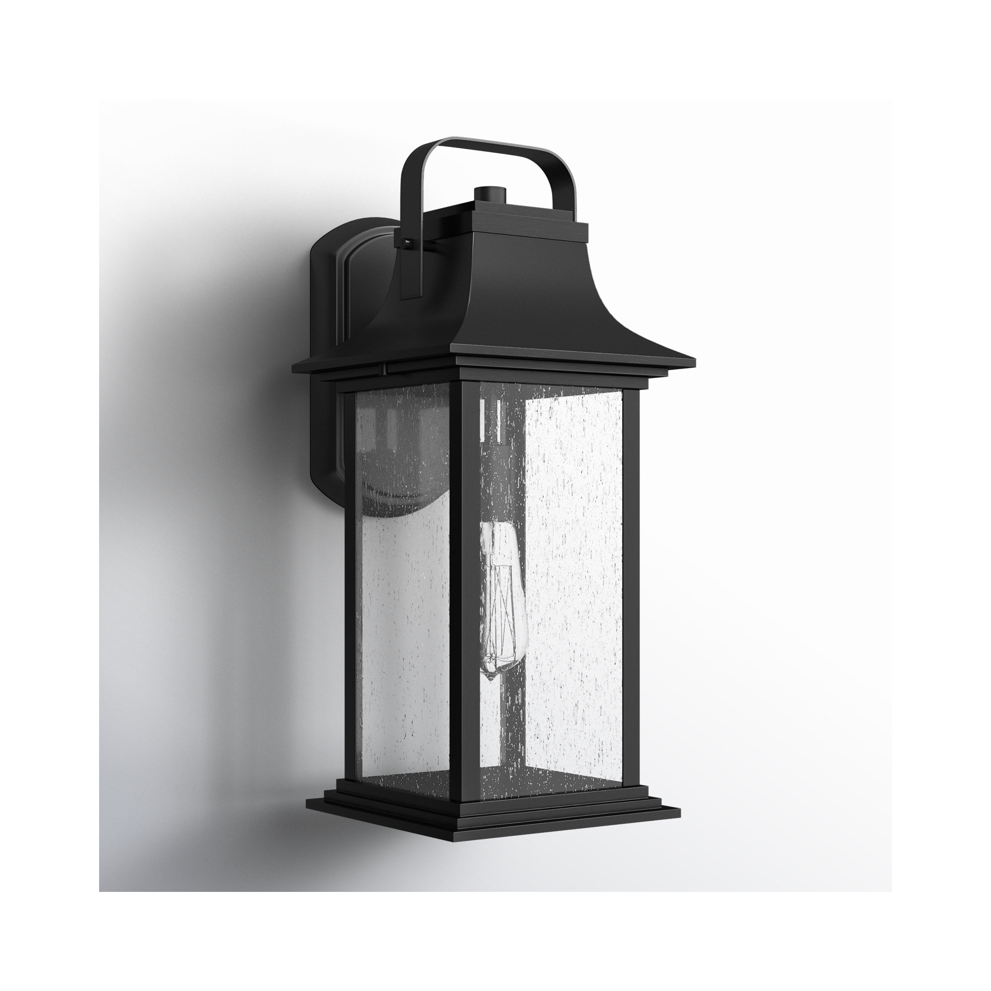 Sereia Single Light Outdoor Aluminum Wall Light, Black, 16.75" H x 7.25" W x 8.25" D