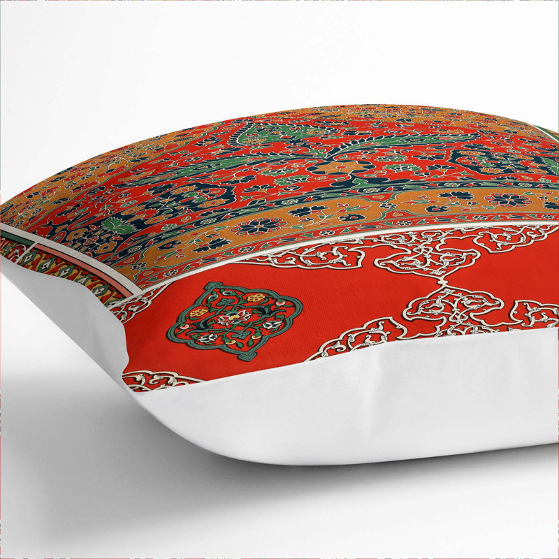 Floral Square Throw Cushion, 40cm H x 40cm W x 15cm D, White