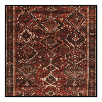Machine Washable Persian Black Area Rug
