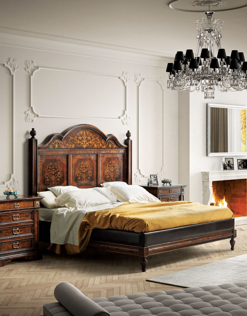 David Michael King Solid Wood and Upholstered Standard Bed | Perigold