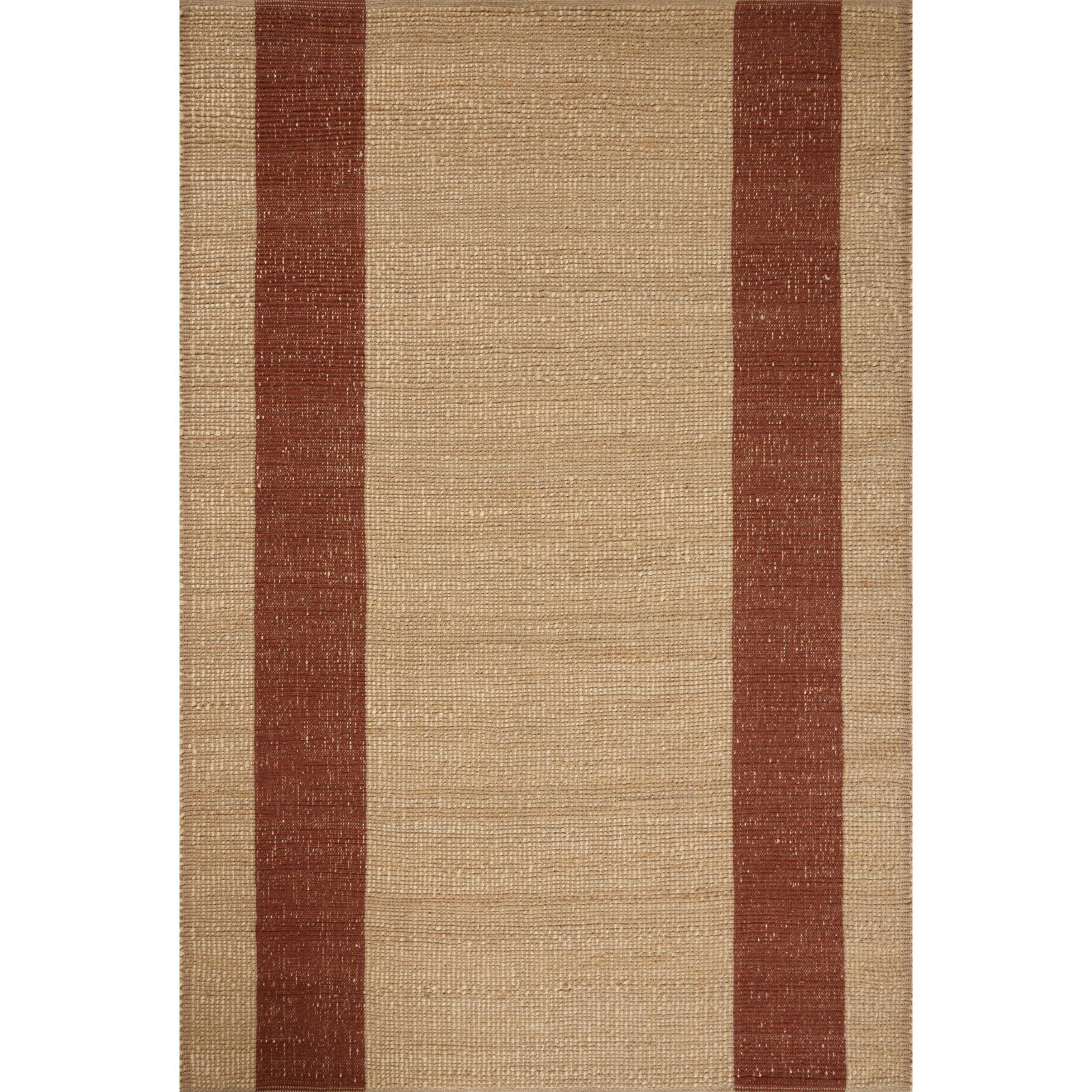 Leanne Ford x Loloi Weatherstaff Natural / Brick Area Rug, Rectangle 3'6" x 5'6"