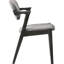 De 2 chaises de style Mid-Century - Siège confortable et chaise de salle à manger moderne à finition noire (2) Structure en bois gris