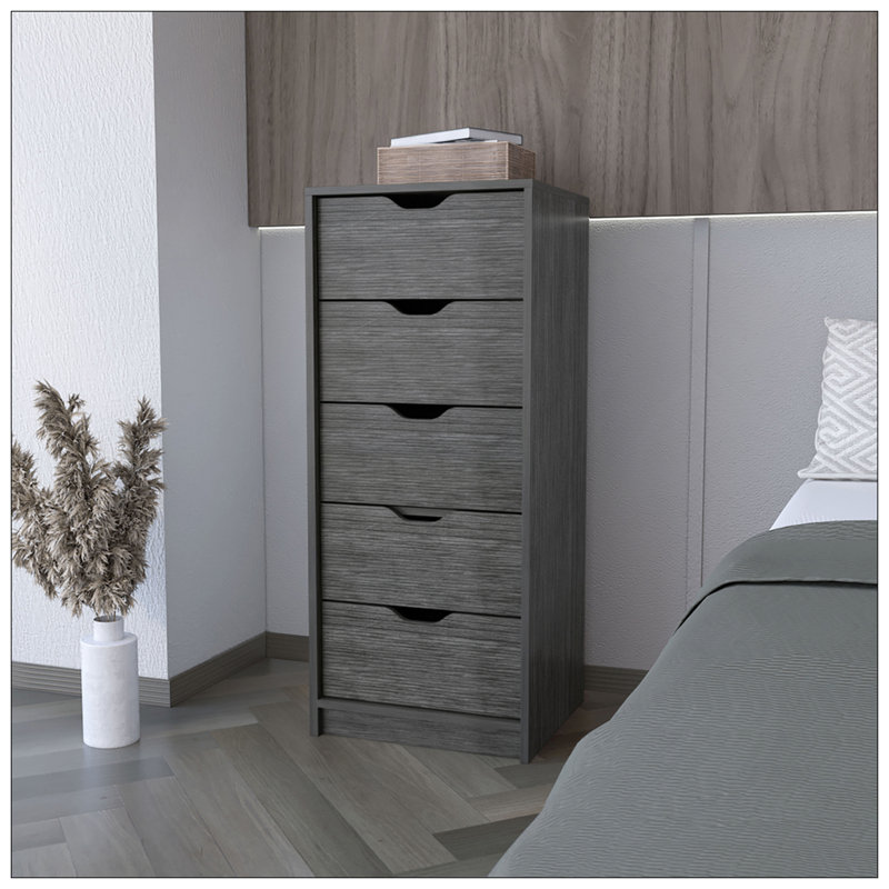 Commode Kamran, chambre à coucher, Gris
