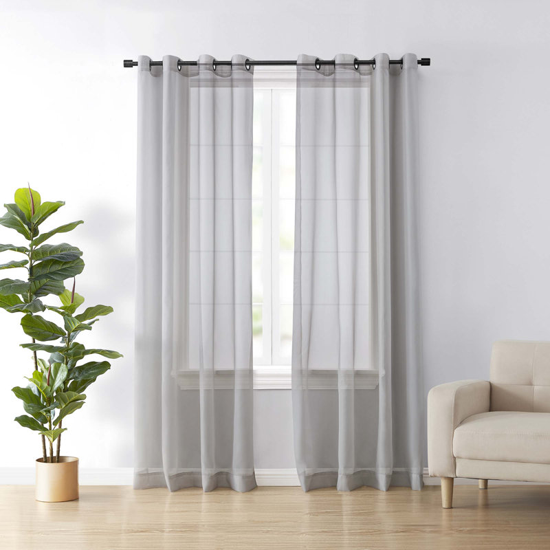 Harmincourt Sheer Curtain Single Panel, 59" W x 63" L