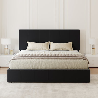 Fully Upholstered Platform Bed, Modern Velvet Bed With Tufted Headboard, No-Dust Design, Queen/Full/King