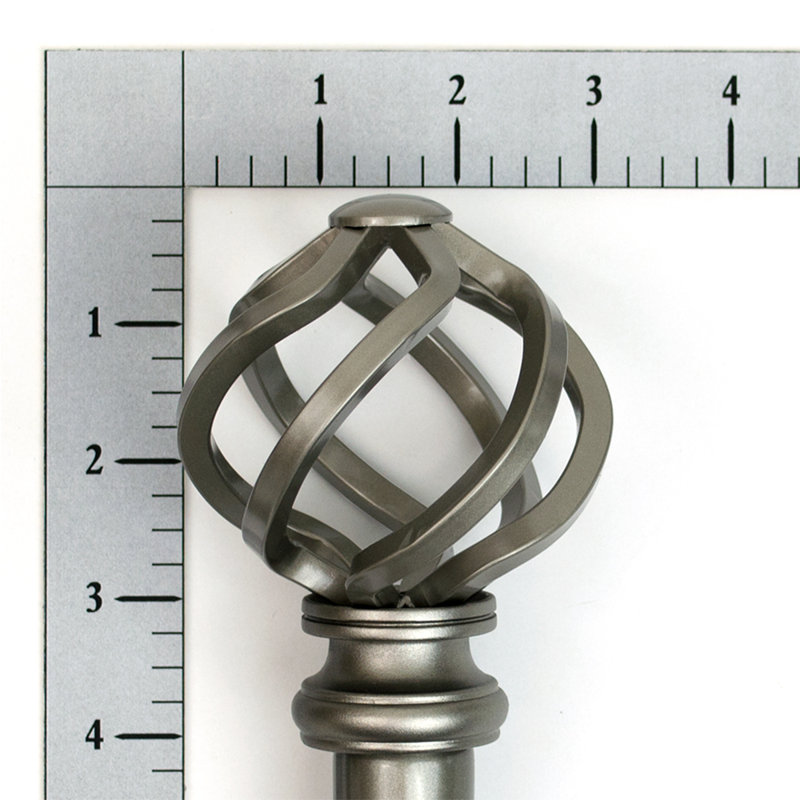 Lumino Pewter Prima Cage Double Curtain Rod Set, 42-120" Width