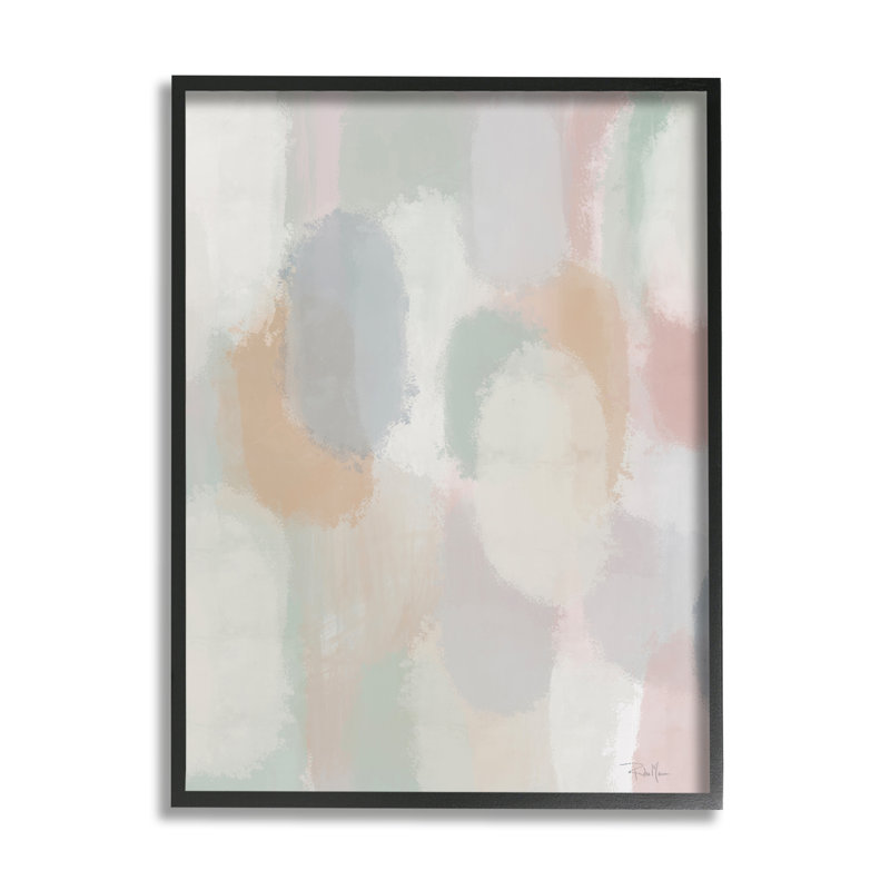 Tranquil Pastel, peinture abstraite rose tendre et douce par - Peinture, H 20 po x l 16 po x P 1,5 po