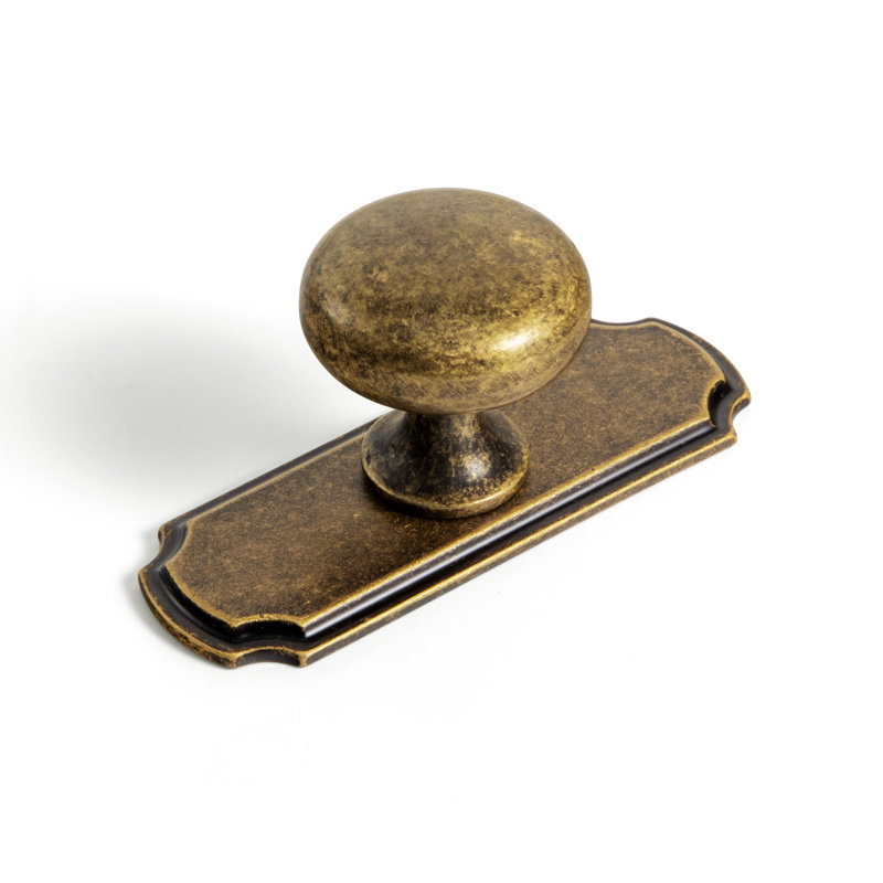 Mushroom Knob, Antique Brass, 1.14"