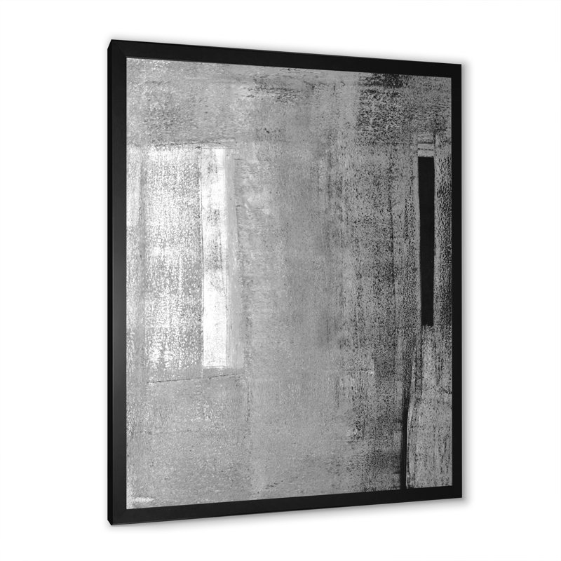 Art moderne gris et bleu II 2FDP47789, Toile encadrée noire, H 20 po x l 12 po x P 1 po