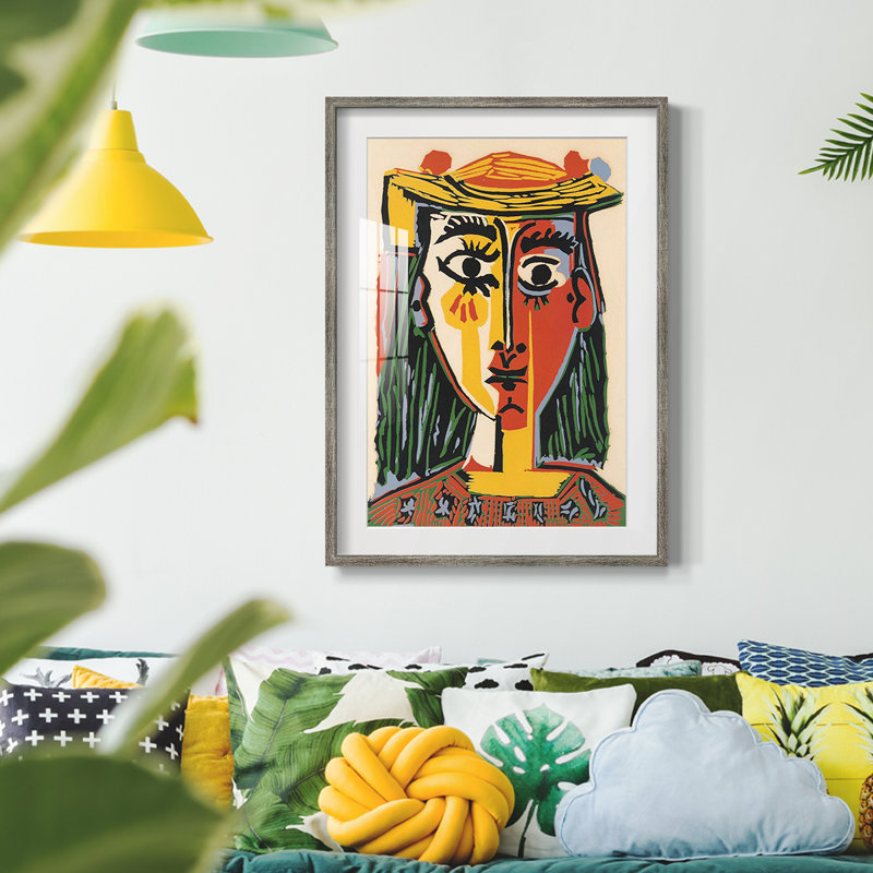 «Vintage Abstract Print», impression encadrée, Argent patiné