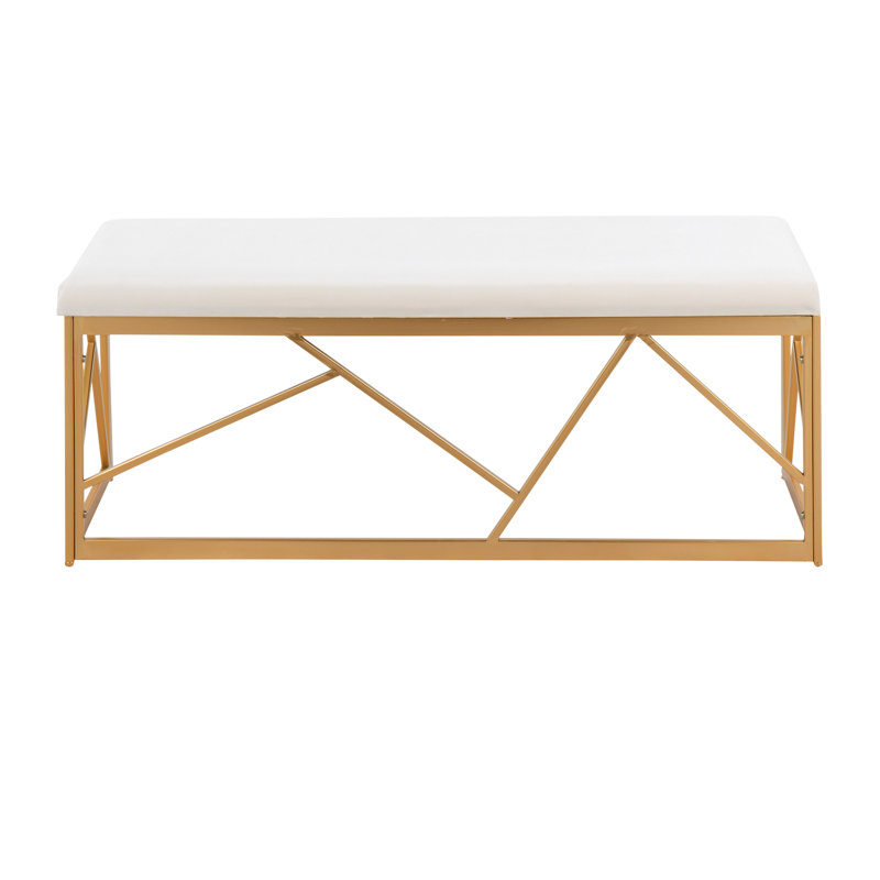 Banc en velours Fayette, Blanc blanc