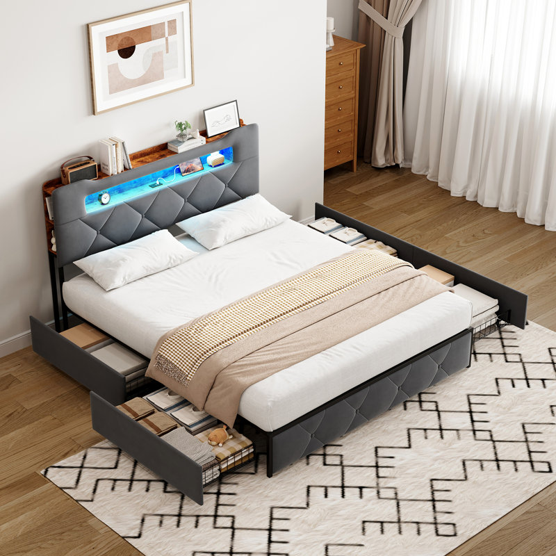Bed, European Kingsize (160 x 200 cm), Grey