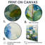 Bleu et vert jardin fleuri hortensia II - hortensia art mural-824968147-824968149
