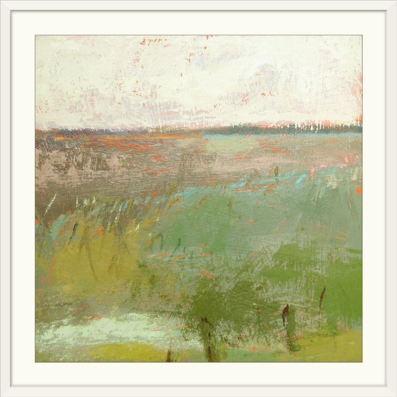« landscape ii », reproduction d’art Jane Schmidt, Cadre blanc, H 20" x l 20" x P 1"