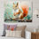 Écureuil rose et vert en fleurs V - Art mural animal écureuil