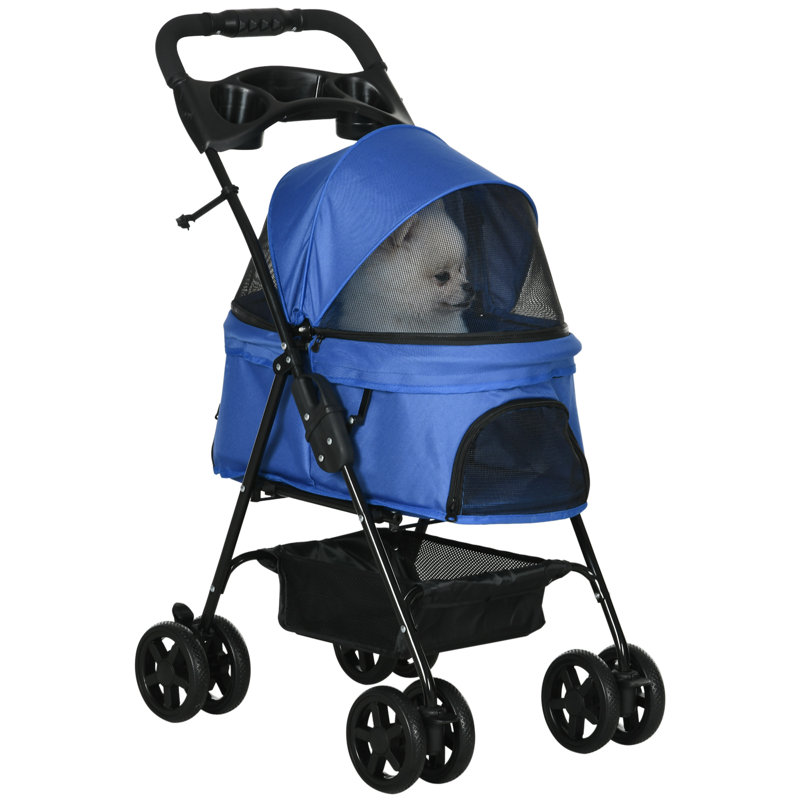 Clifton Foldable Pet Stroller, Blue