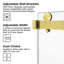 Porte de douche coulissante double sans cadre 60 * 76 ", porte de douche double, verre trempé de 3/8" (10mm) de type GSCG, acier inoxydable-129435229